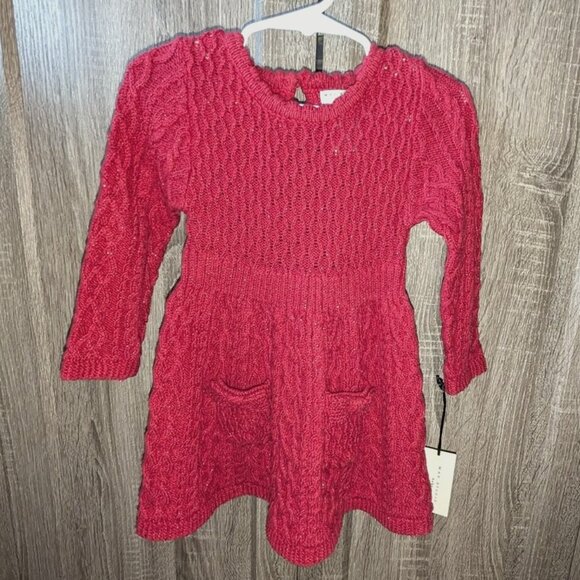 NEW Max Studio Long Sleeve Knit Sparkle Cable Christmas Holiday Sweater Dress - Picture 1 of 2